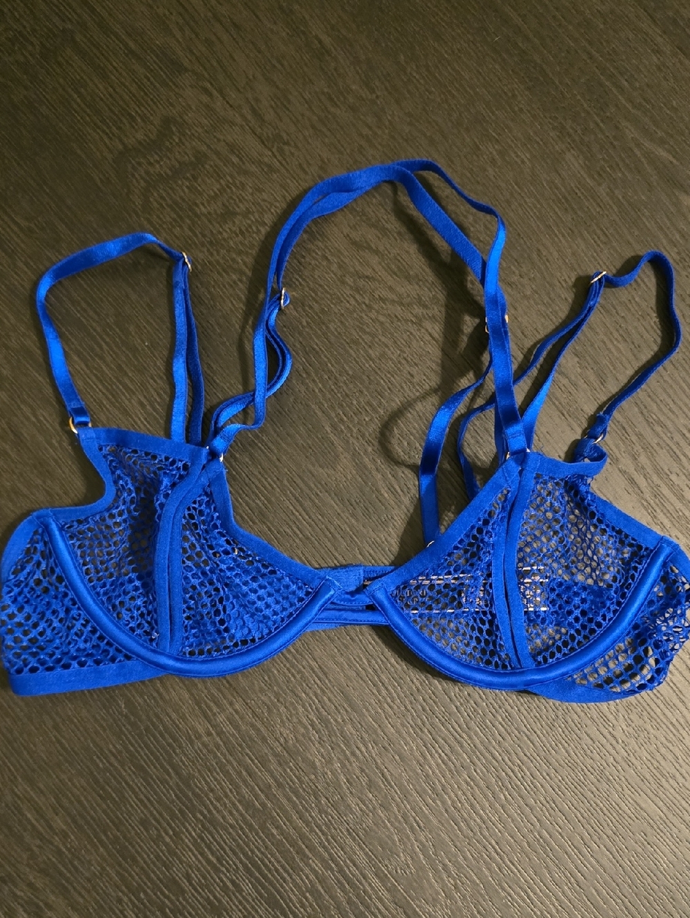 Victoria's Secret Electric Blue Lace Mesh Underwire Bra